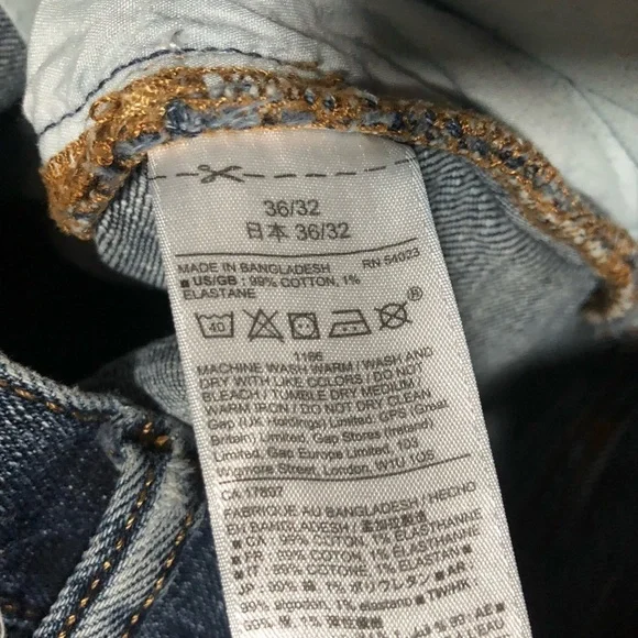 Gap Men's 36x32 Dark Indigo Straight Fit Denim Jeans - Picture 8 of 9